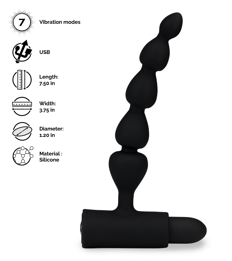 Bead 5-bead vibrating anal plug