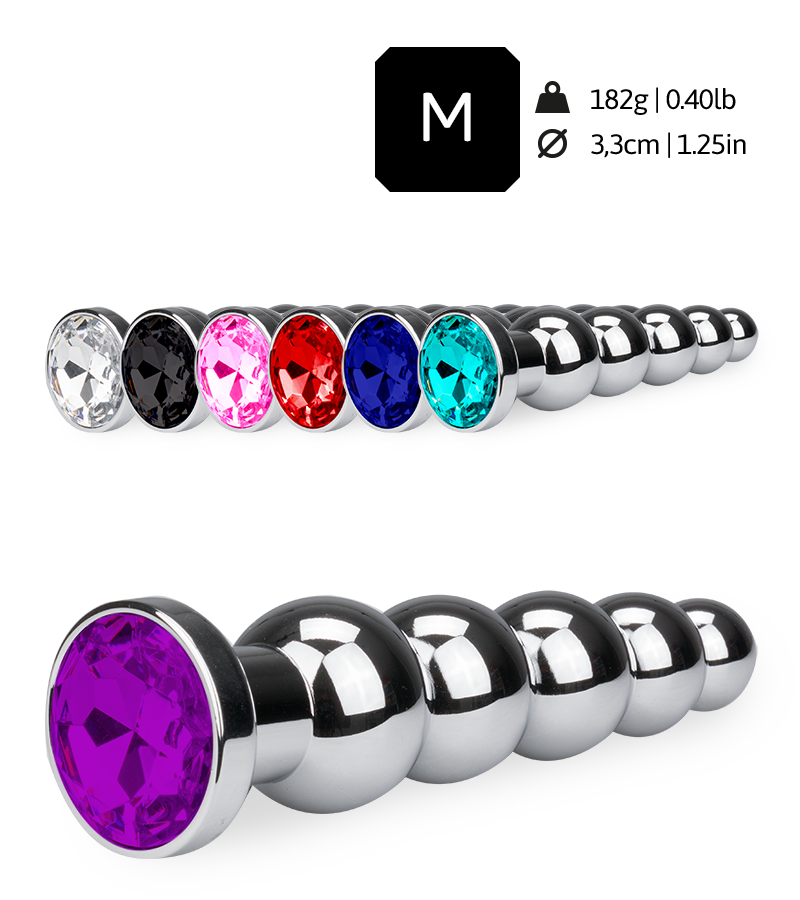 Beaded jewel butt plug – 7 Colours