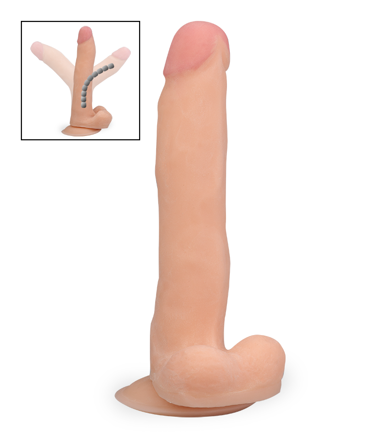 Bendable XL suction cup dildo 8.25 inches