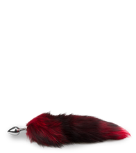 Load image into Gallery viewer, Black and red furry fox tail butt plug