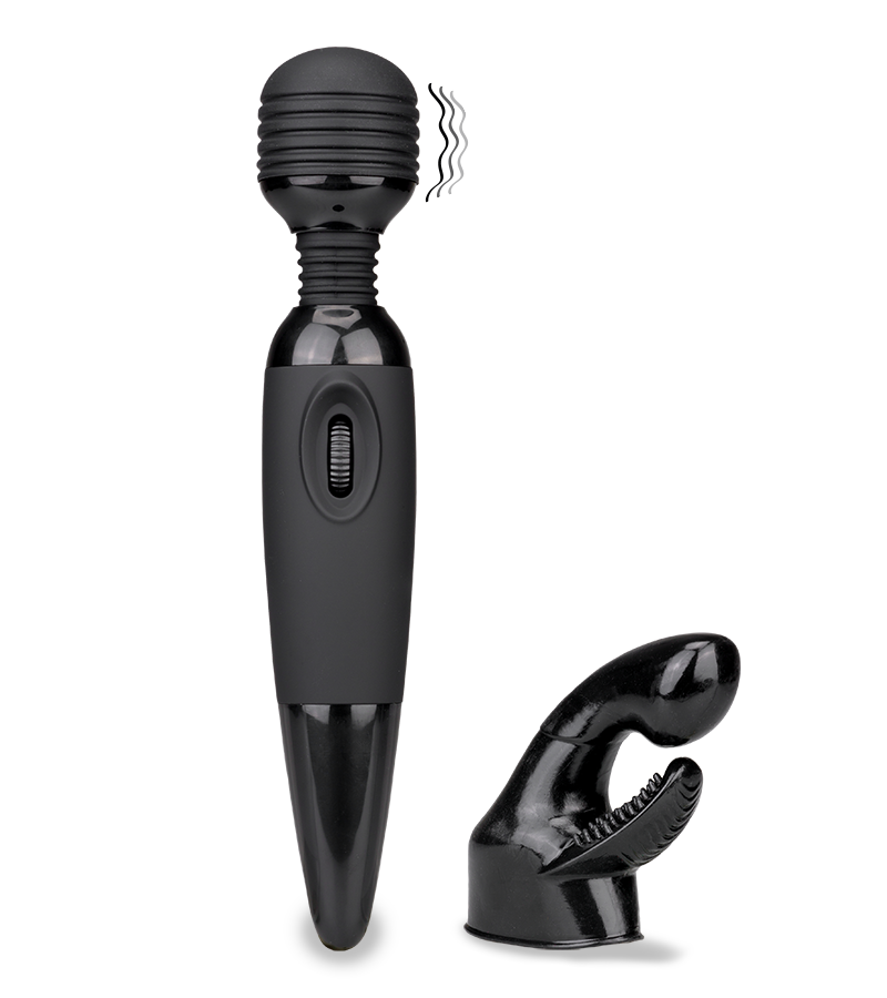 Black Fantasy Wand vibrator 2 heads