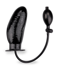Load image into Gallery viewer, Black inflatable dildo with manual pump