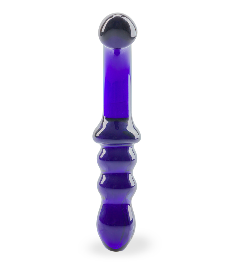 Blueberry glass dildo