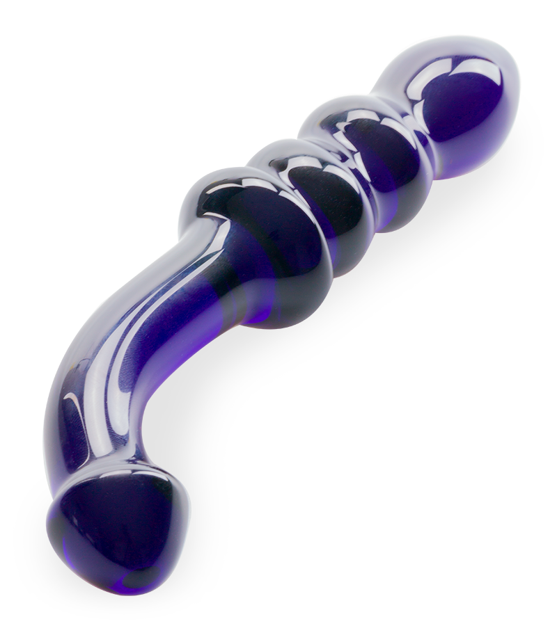 Blueberry glass dildo