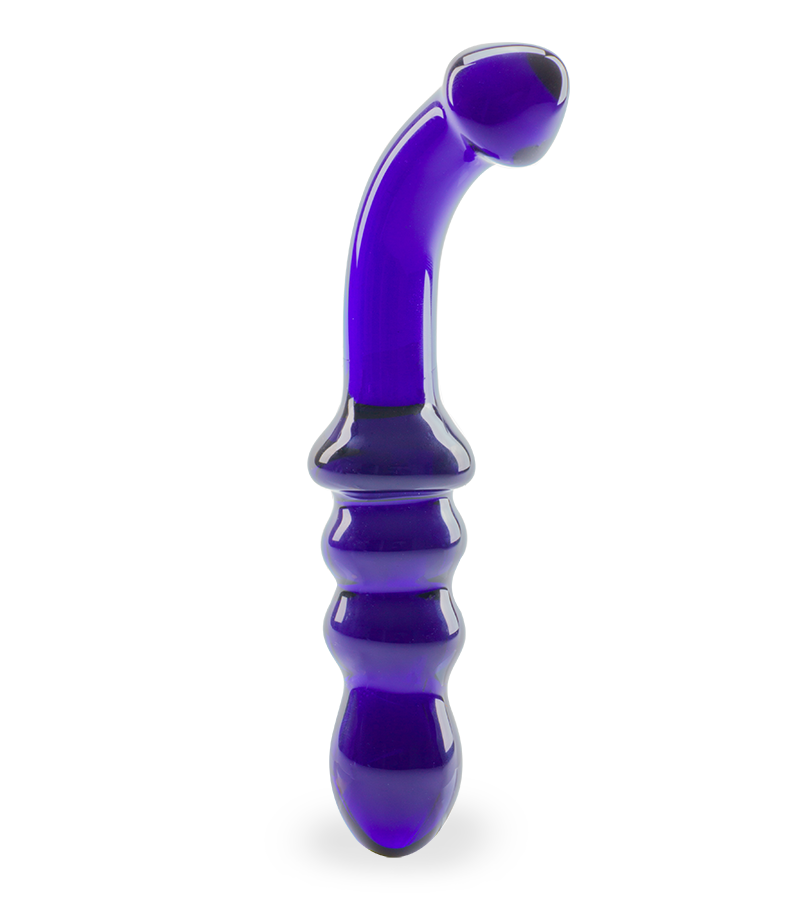 Blueberry glass dildo