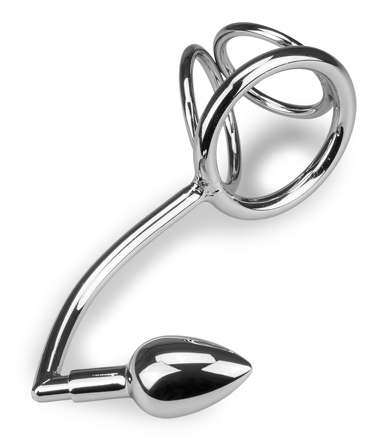 Bondy anal hook with triple cock ring