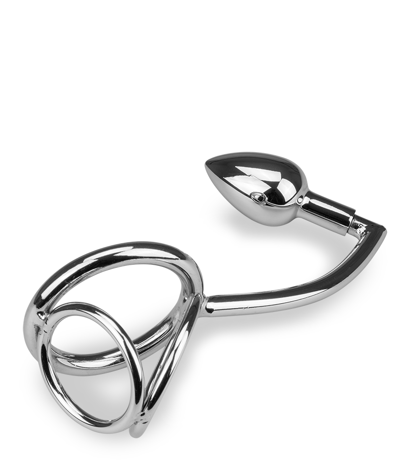 Bondy anal hook with triple cock ring