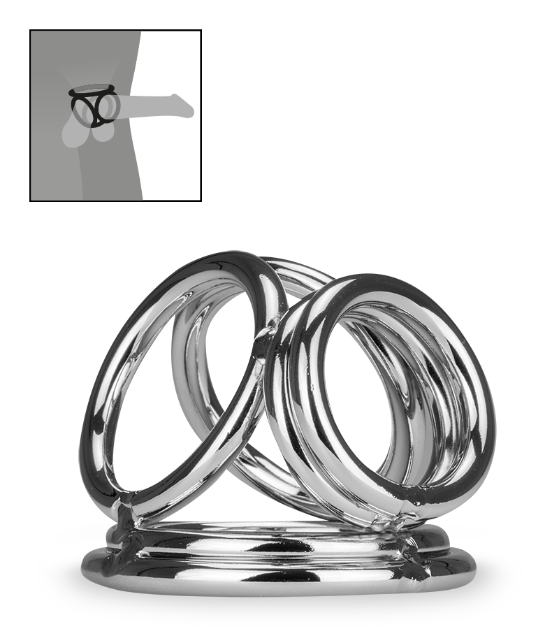 Bondy quadruple stainless steel cock ring