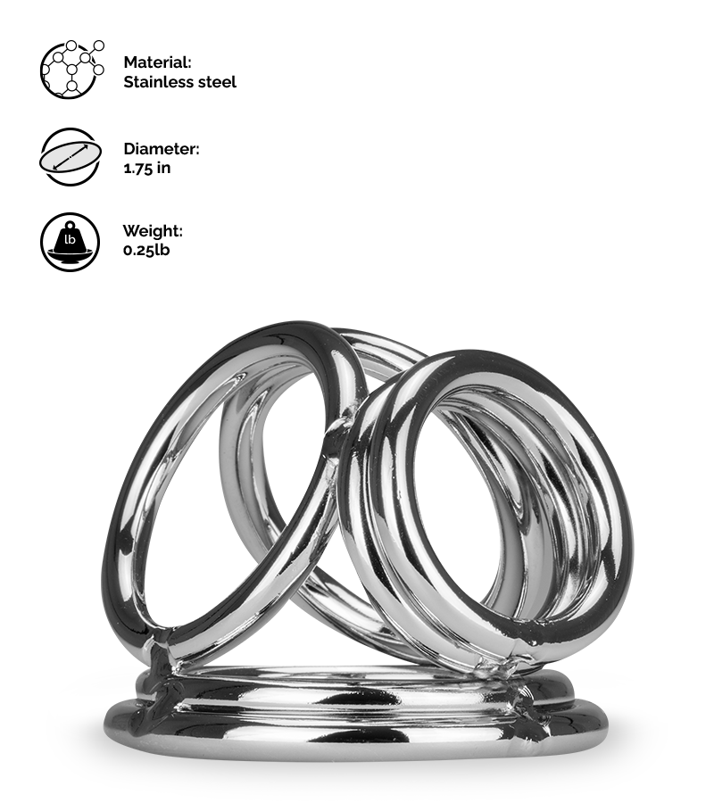 Bondy quadruple stainless steel cock ring