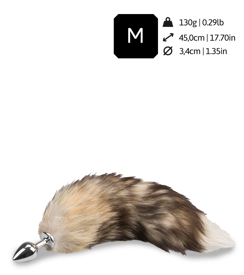 Brown fur fox tail butt plug