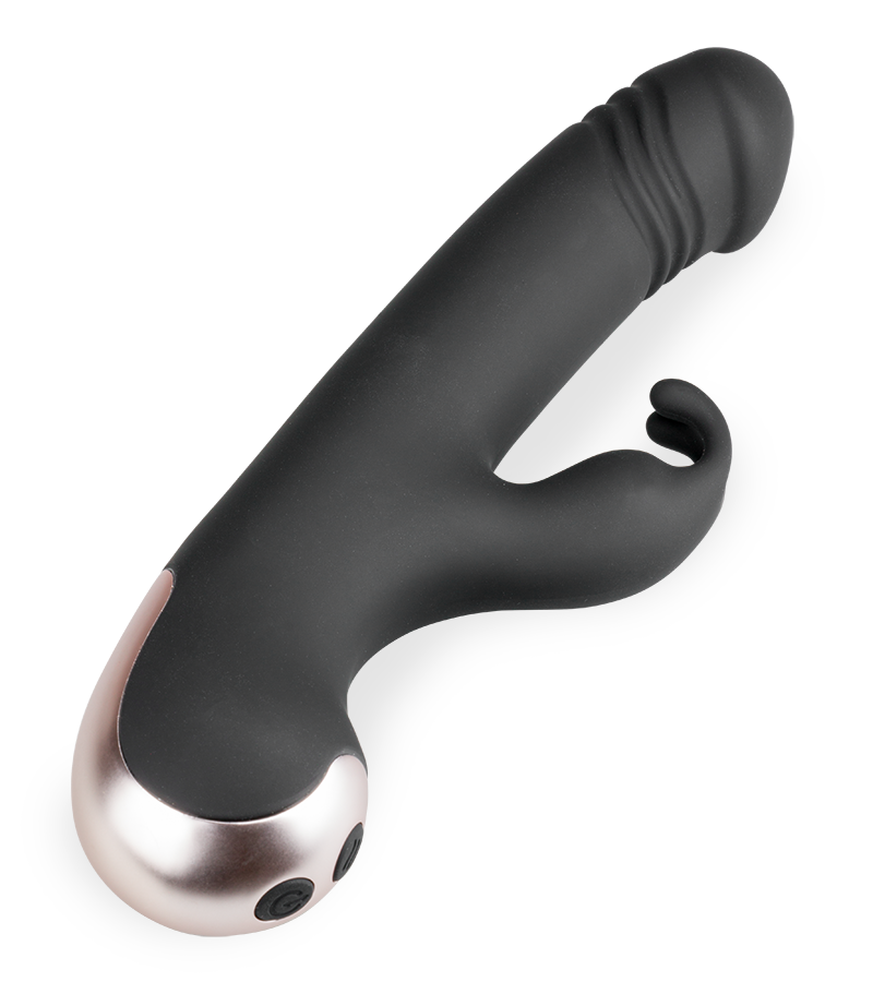 Bubbling thrusting and vibrating rabbit vibrator