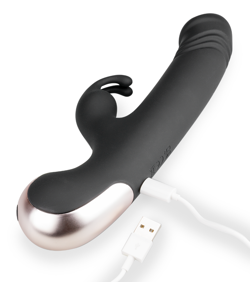 Bubbling thrusting and vibrating rabbit vibrator