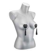 Load image into Gallery viewer, Burlesque heart and pompom nipple pasties