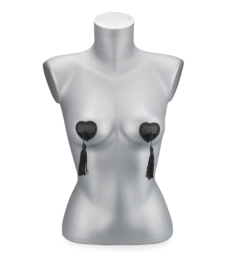 Burlesque heart and pompom nipple pasties