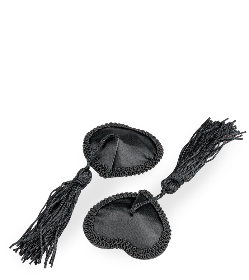 Burlesque heart and pompom nipple pasties