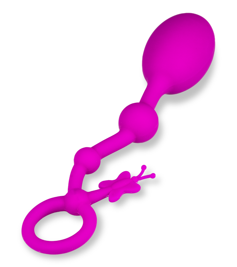 Butterfly silicone anal beads
