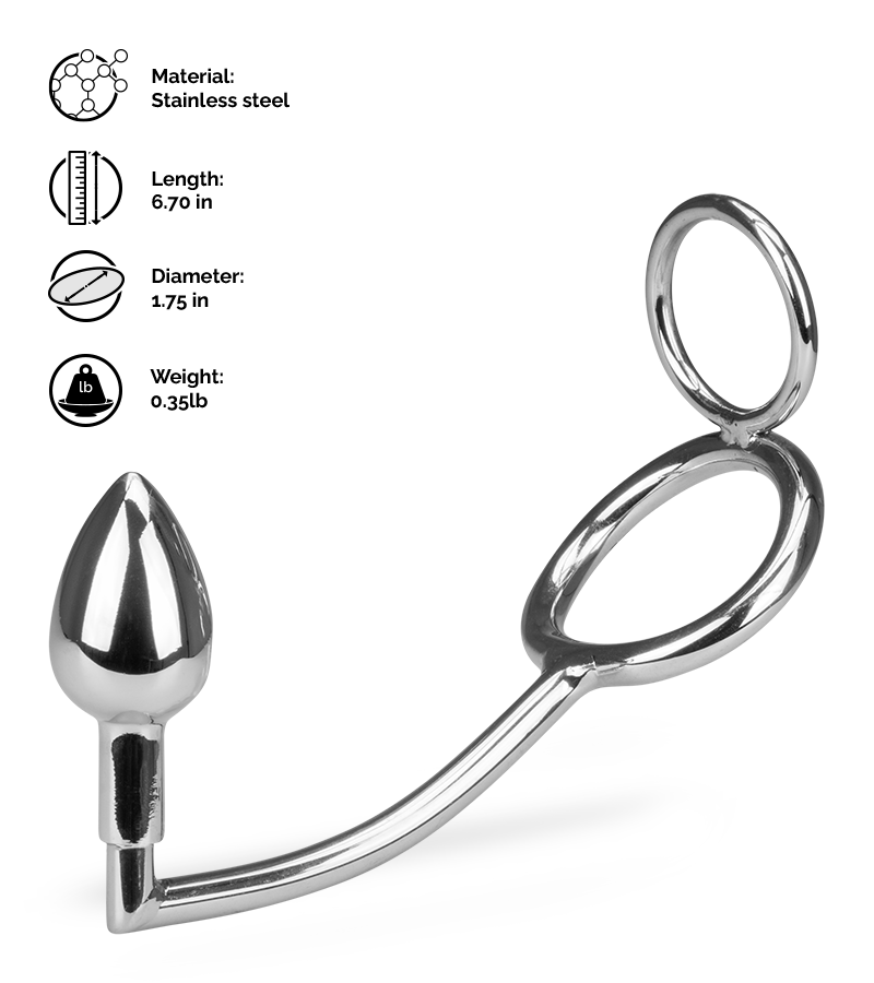 Captain Hook anal hook with double cock ring