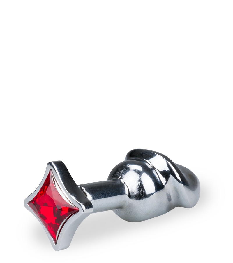 Cards penis-shaped butt plug with 4 jewels