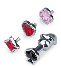 Load image into Gallery viewer, Cards penis-shaped butt plug with 4 jewels