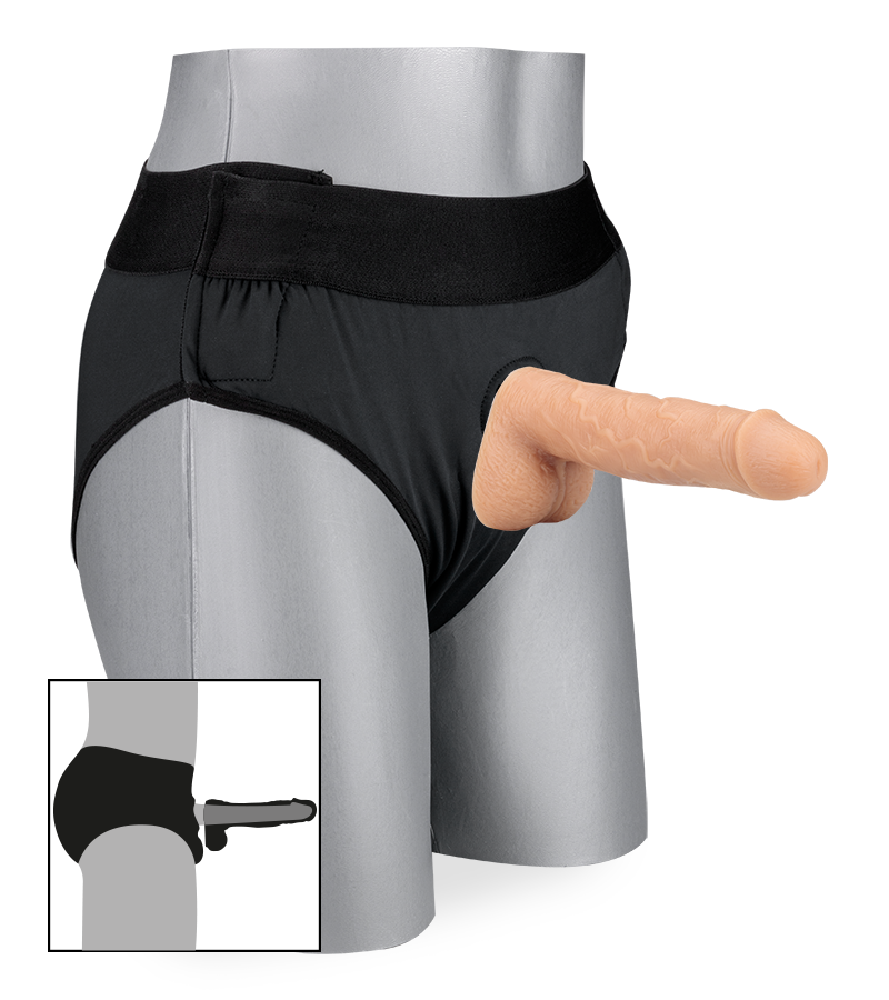 Charles hollow silicone strap-on dildo 6.75 inches