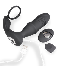 Load image into Gallery viewer, Clark thrusting and vibrating butt plug with cock ring