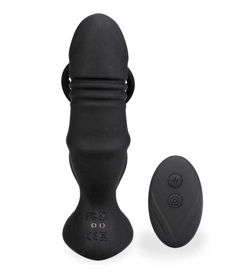 Clark thrusting and vibrating butt plug with cock ring