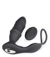 Load image into Gallery viewer, Clark thrusting and vibrating butt plug with cock ring