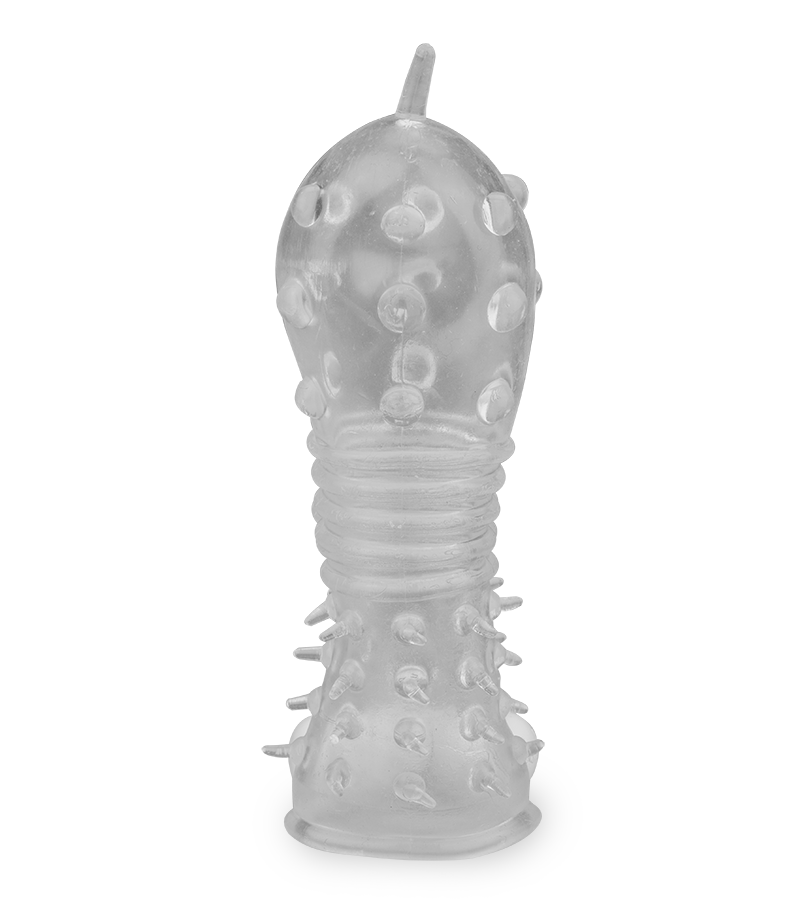 Clear textured vibrating penis sleeve