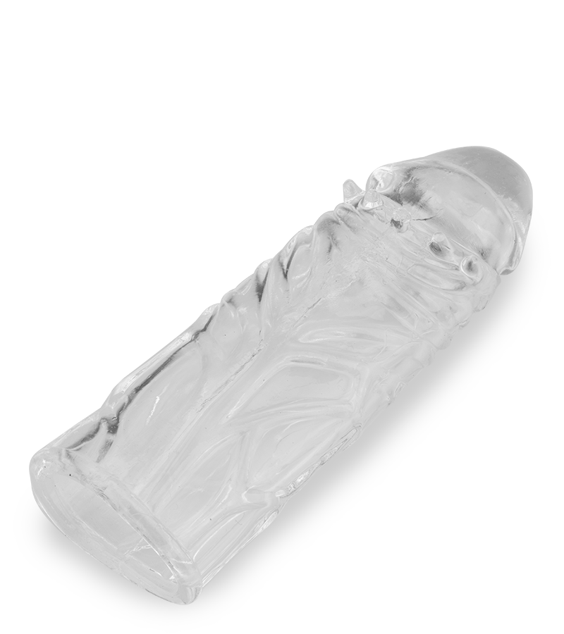 Clear veined-shaft penis-enhancing sleeve