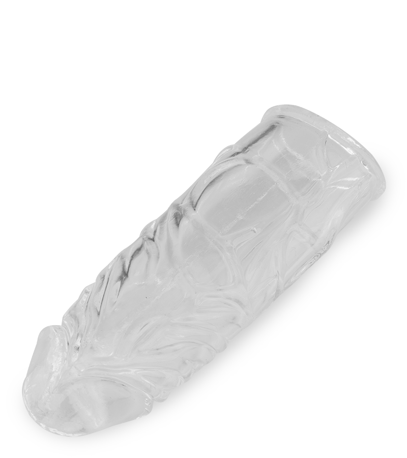 Clear veined-shaft penis-enhancing sleeve