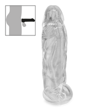 Load image into Gallery viewer, Clear veiny penis sleeve with ball loop