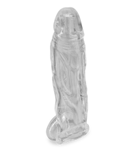 Load image into Gallery viewer, Clear veiny penis sleeve with ball loop