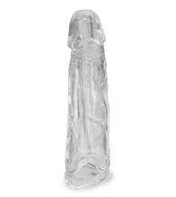 Load image into Gallery viewer, Clear veiny penis sleeve with ball loop