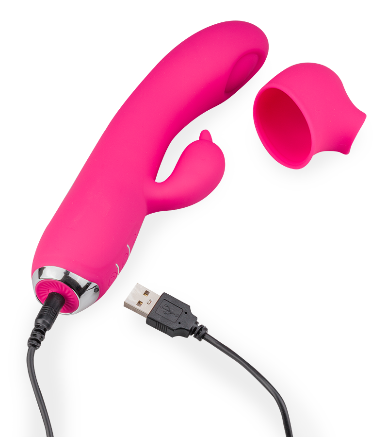 Clit-stimulating G-spot rabbit vibrator