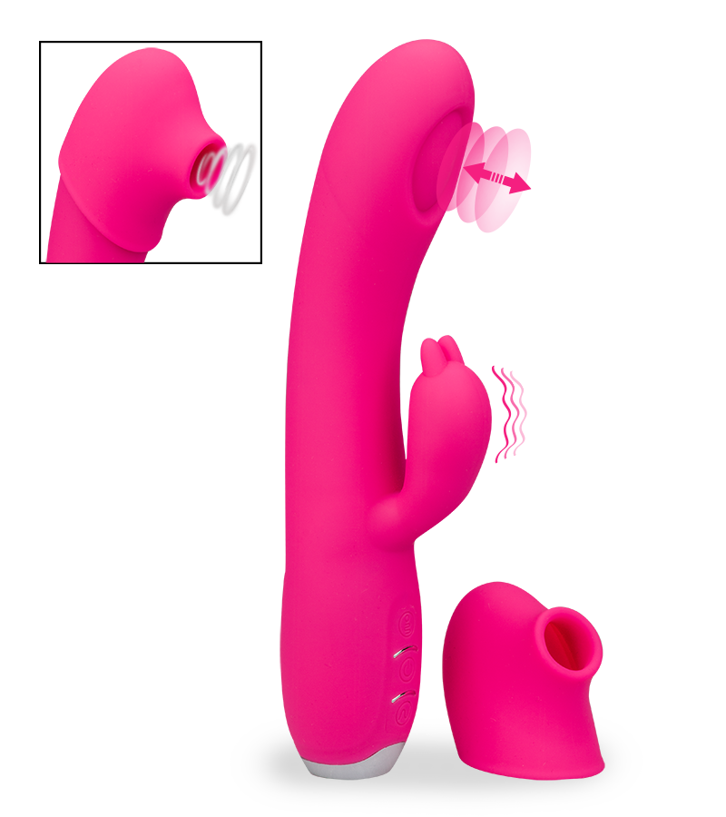 Clit-stimulating G-spot rabbit vibrator