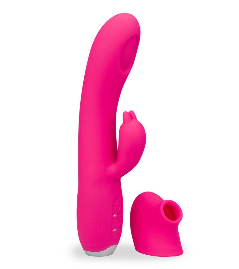 Clit-stimulating G-spot rabbit vibrator
