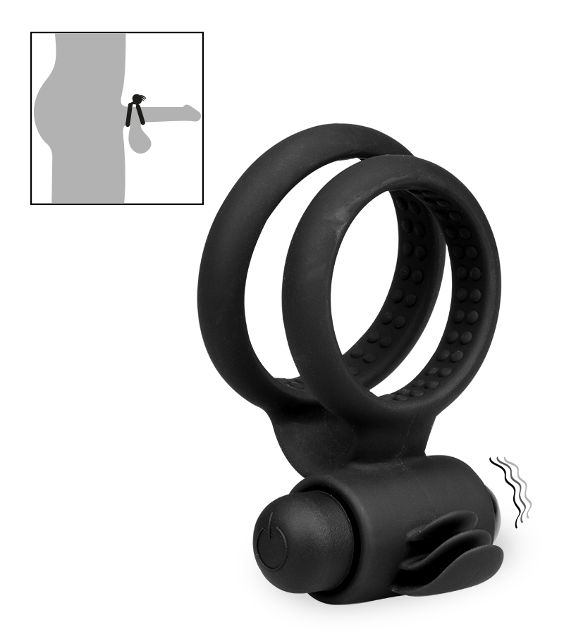 Co-Pilot vibrating double cock ring