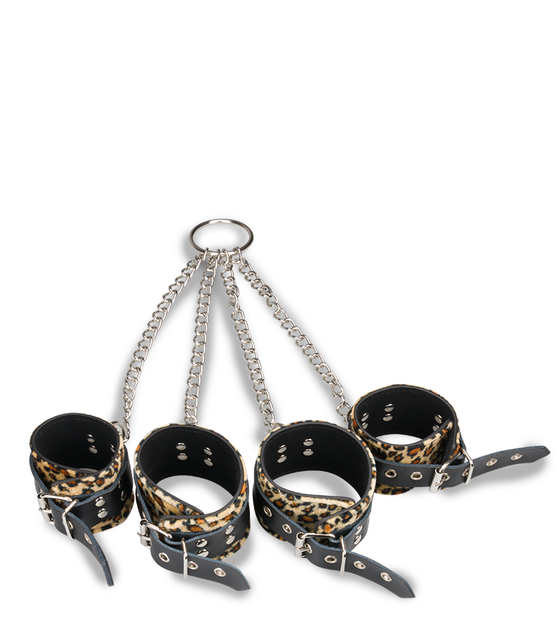 Cross-chain hand and ankle cuffs