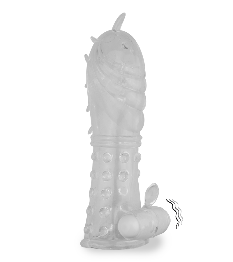 Crystal textured vibrating penis sleeve