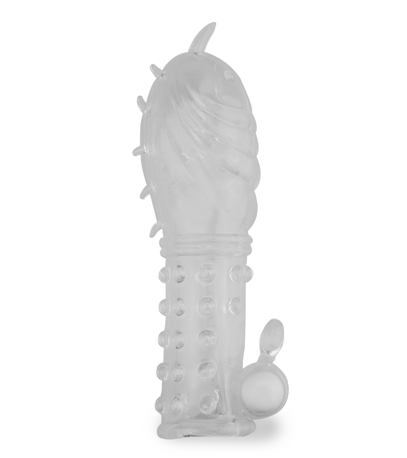 Crystal textured vibrating penis sleeve