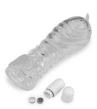 Load image into Gallery viewer, Crystal textured vibrating penis sleeve