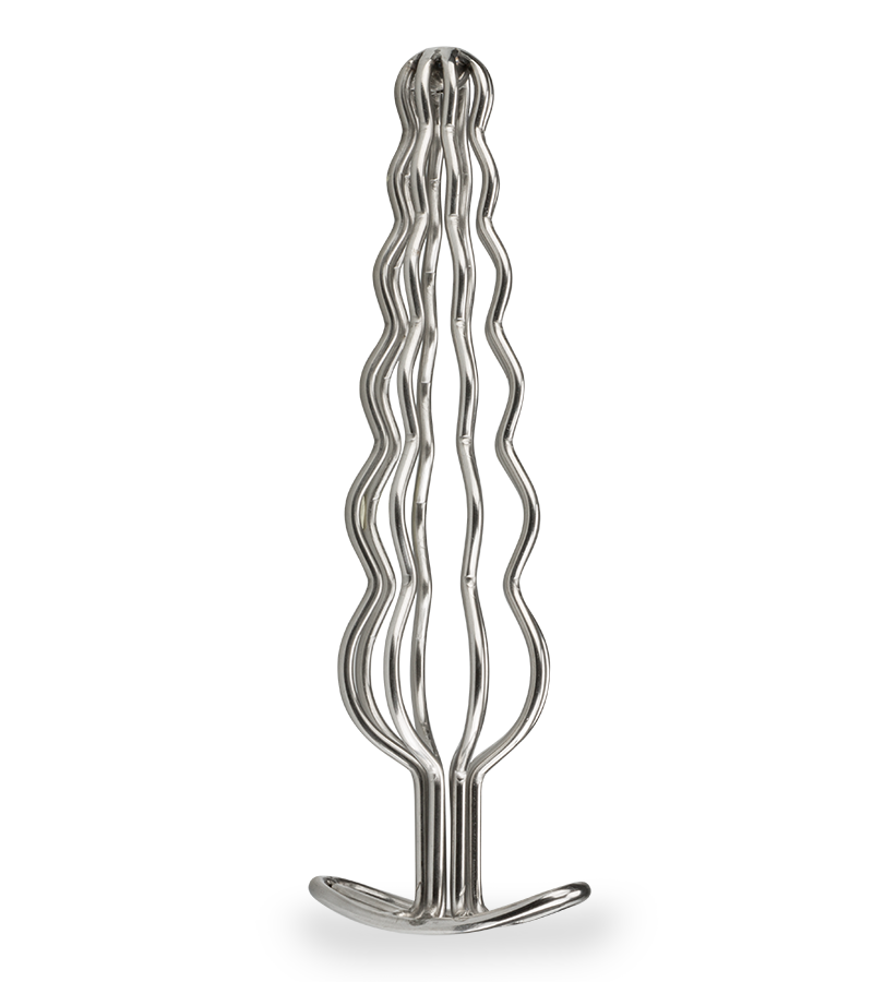 Curl wavy metal bar butt plug