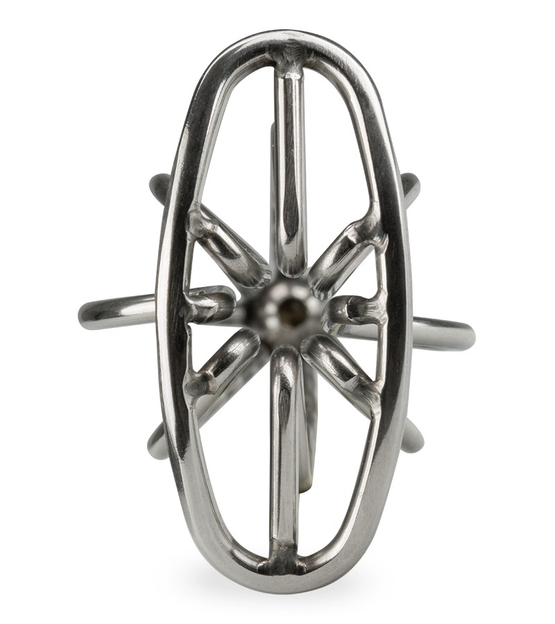 Curl wavy metal bar butt plug