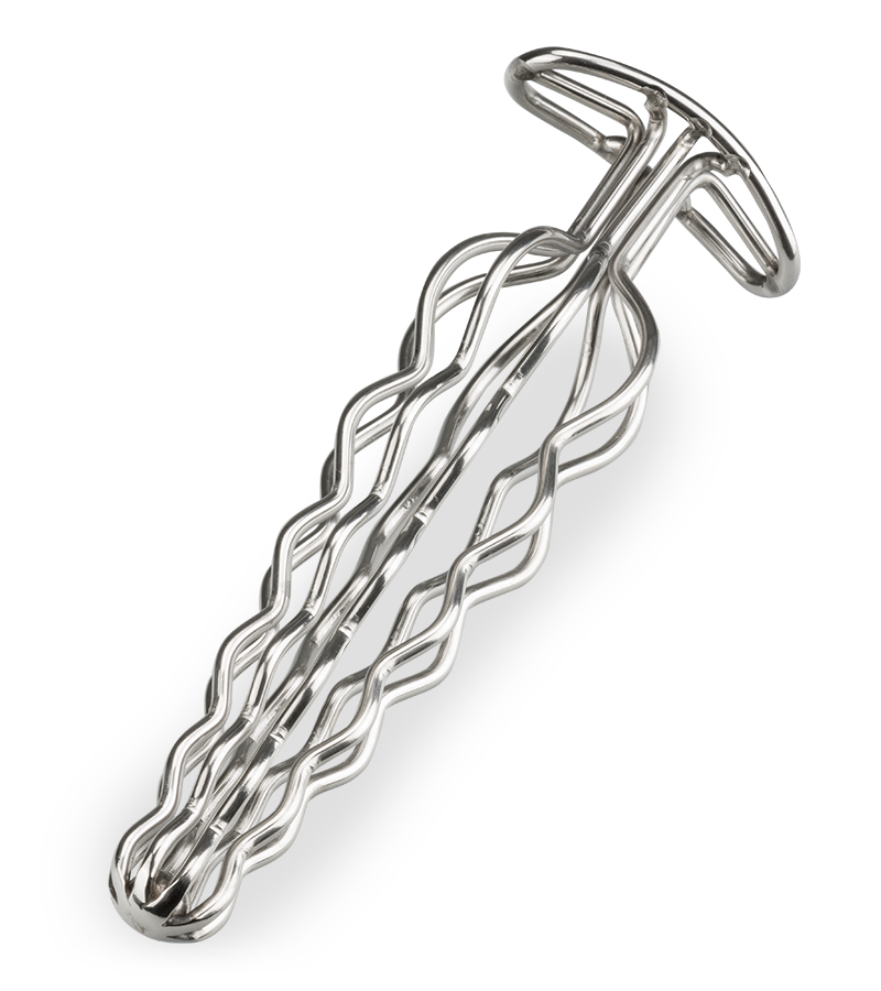 Curl wavy metal bar butt plug