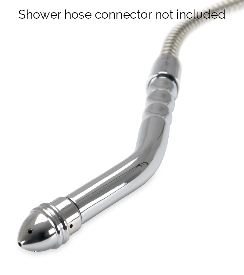 Curved enema anal plug with three attachments