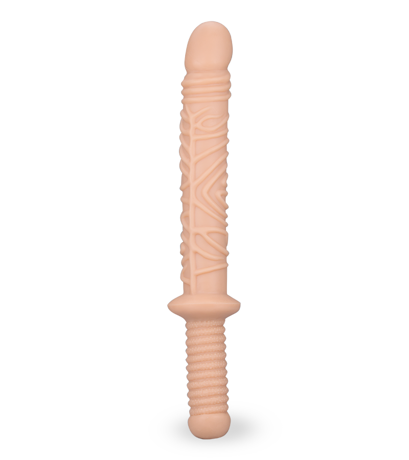 Damocles ribbed double-ended dildo