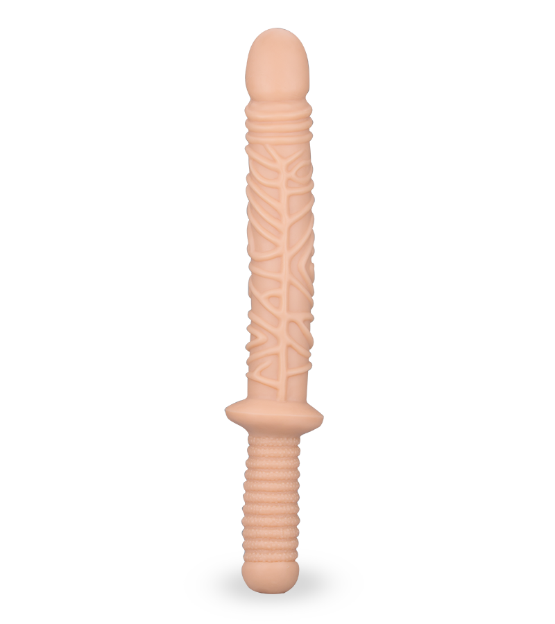 Damocles ribbed double-ended dildo
