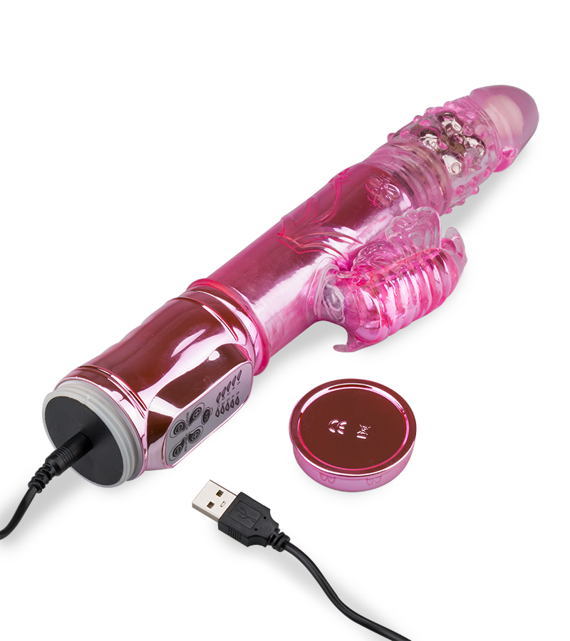 Deluxe XXL butterfly thrusting rabbit vibrator