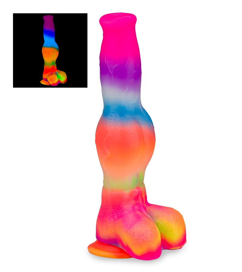 Dobermann glow-in-the-dark suction-cup dog dildo