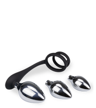Load image into Gallery viewer, Double cock ring and 3 butt plugs set